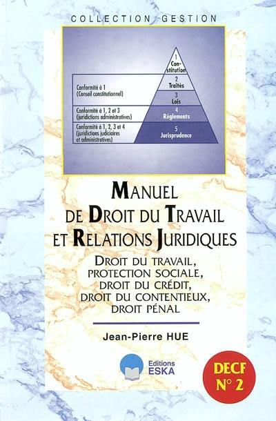 Manuel du droit du travail et relations juridiques, DECF n°2 : droit du travail, protection sociale, droit du crédit, droit du contentieux, droit pénal