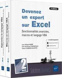 Devenez un expert sur Excel : fonctionnalités avancées, macros et langage VBA : coffret 2 livres