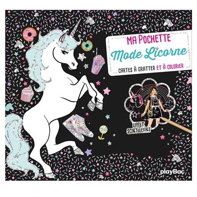 Ma pochette mode licorne : cartes à gratter et à colorier