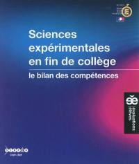 Sciences expérimentales en fin de collège : le bilan des compétences