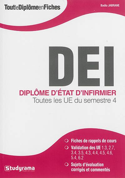 DEI, diplôme d'Etat d'infirmier : toutes les UE du semestre 4