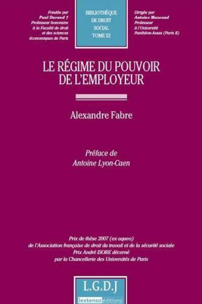 Le régime du pouvoir de l'employeur