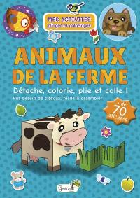 Animaux de la ferme : détache, colorie, plie et colle !