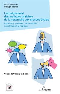 L'enseignement des pratiques oratoires de la maternelle aux grandes écoles : éloquence, plaidoirie, improvisation... de la théorie à la pratique