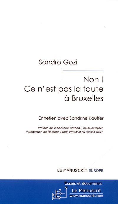 Non ! Ce n'est pas la faute de Bruxelles