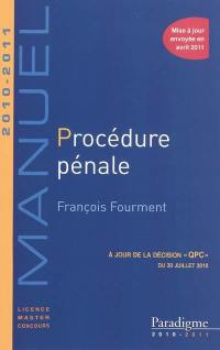 Procédure pénale : 2010-2011