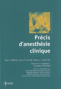 Précis d'anesthésie clinique