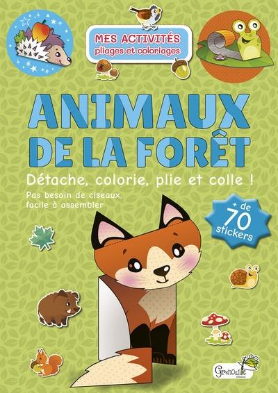 Animaux de la forêt : détache, colorie, plie et colle !