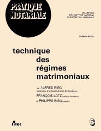 Technique des régimes matrimoniaux