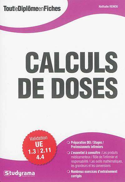 Calculs de doses : validation UE 1.3, 2.11, 4.4