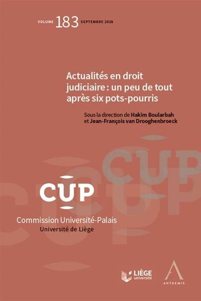 Actualités en droit judiciaire : un peu de tout après six pots-pourris