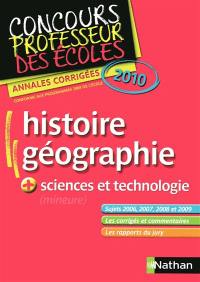 Annales corrigées CRPE histoire géo : 2010