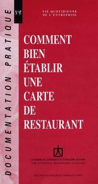 Comment bien établir une carte de restaurant