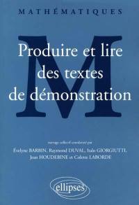 Produire et lire des textes de démonstration