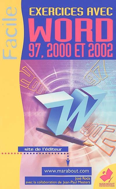 Exercices avec Word 97, 2000 et 2002