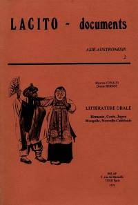 Littérature orale : Birmanie, Corée, Japon, Mongolie, Nouvelle-Calédonie