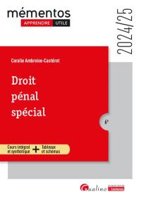 Droit pénal spécial : cours intégral et synthétique + tableaux et schémas : 2024-2025