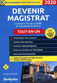 Devenir magistrat : concours d'accès à l'ENM et recrutements directs, catégorie A : tout-en-un, 2020