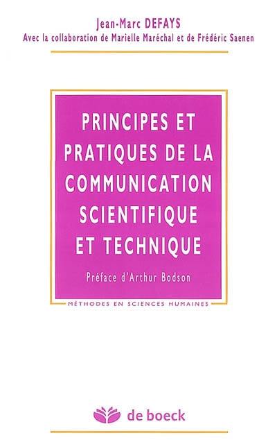 Principes et pratiques de la communication scientifique et technique