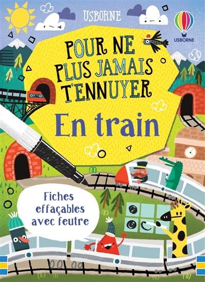 En train : fiches effaçables avec feutres