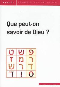 Pardès, n° 60. Que peut-on savoir de Dieu ?