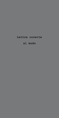 Lettre ouverte : al mudo