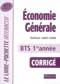 Economie générale, BTS tertiaires 1re année : corrigé