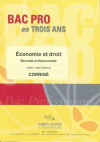 Economie et droit : seconde professionnelle : corrigé