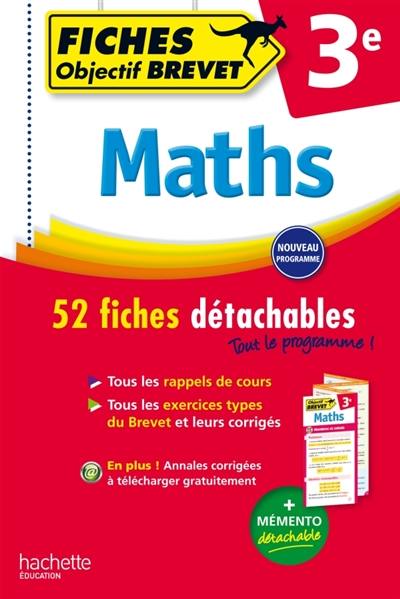 Maths, 3e : 52 fiches détachables