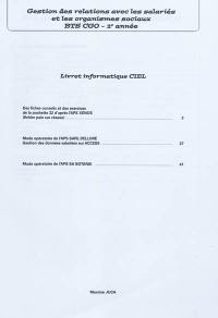 Gestion des relations avec les salariés et les organismes sociaux : BTS 2e année, comptabilité et gestion des organisations : pour Ciel