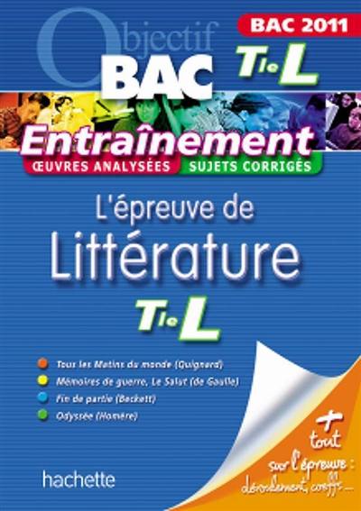 L'épreuve de littérature terminale L, bac 2011