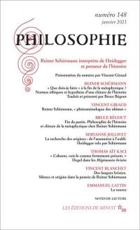 Philosophie, n° 148. Reiner Schürmann interprète de Heidegger et penseur de l'histoire