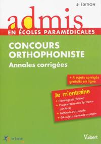 Concours orthophoniste : annales corrigées