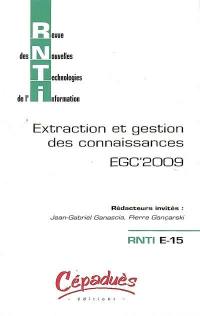 Revue des nouvelles technologies de l'information, n° E-15. Extraction et gestion des connaissances