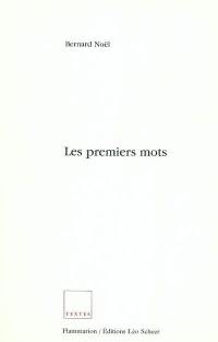 Les premiers mots