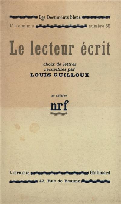 Le lecteur écrit : choix de lettres