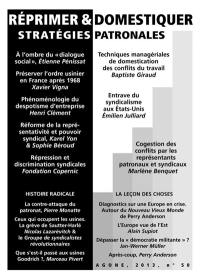 Agone, n° 50. Réprimer & domestiquer : stratégies patronales