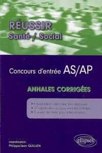 Concours d'entrée AS-AP : annales corrigées