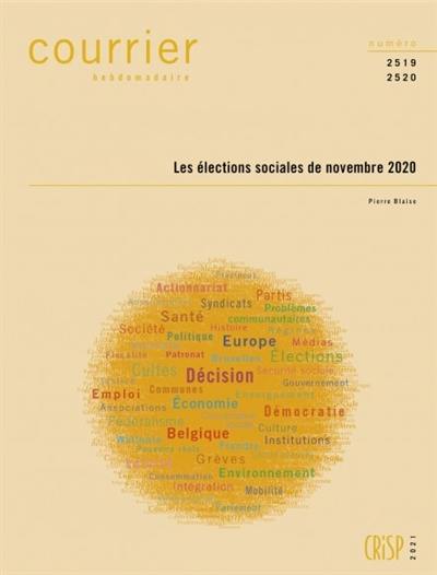 Courrier hebdomadaire, n° 2519-2520. Les élections sociales de novembre 2020