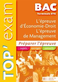 L'épreuve d'économie-droit, l'épreuve de management, bac terminale STG