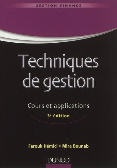 Techniques de gestion : cours et applications