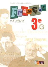 Français 3e : livre unique : manuel de l'élève