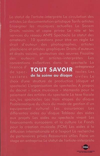 Tout savoir de la scène au disque