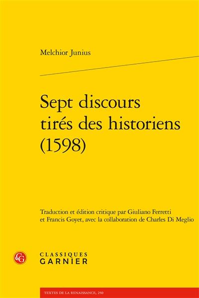 Sept discours tirés des historiens (1598)