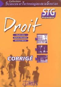 Droit, 1re STG : corrigé