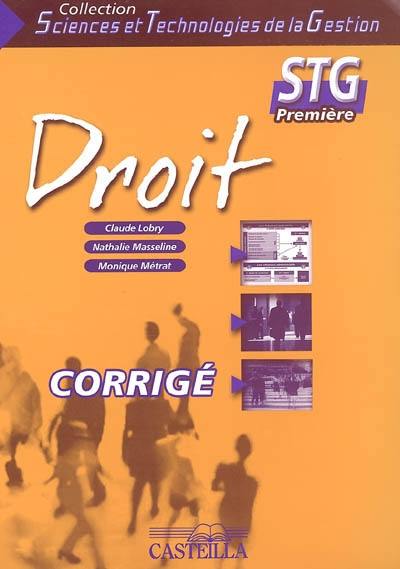 Droit, 1re STG : corrigé