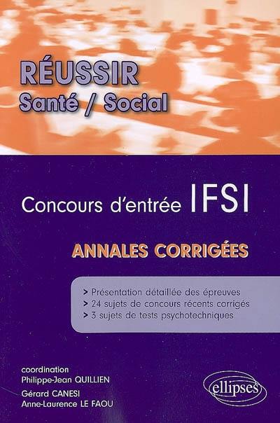 Concours d'entrée IFSI : annales corrigées