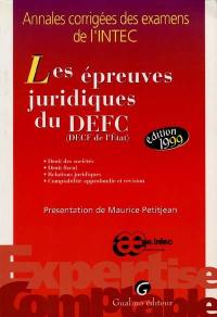 Les épreuves juridiques du DEFC : DECF de l'Etat