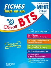 BTS MHR management en hôtellerie restauration, 1re et 2e années : fiches tout-en-un : nouveaux programmes