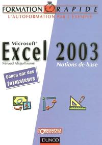 Excel 2003 : notions de base